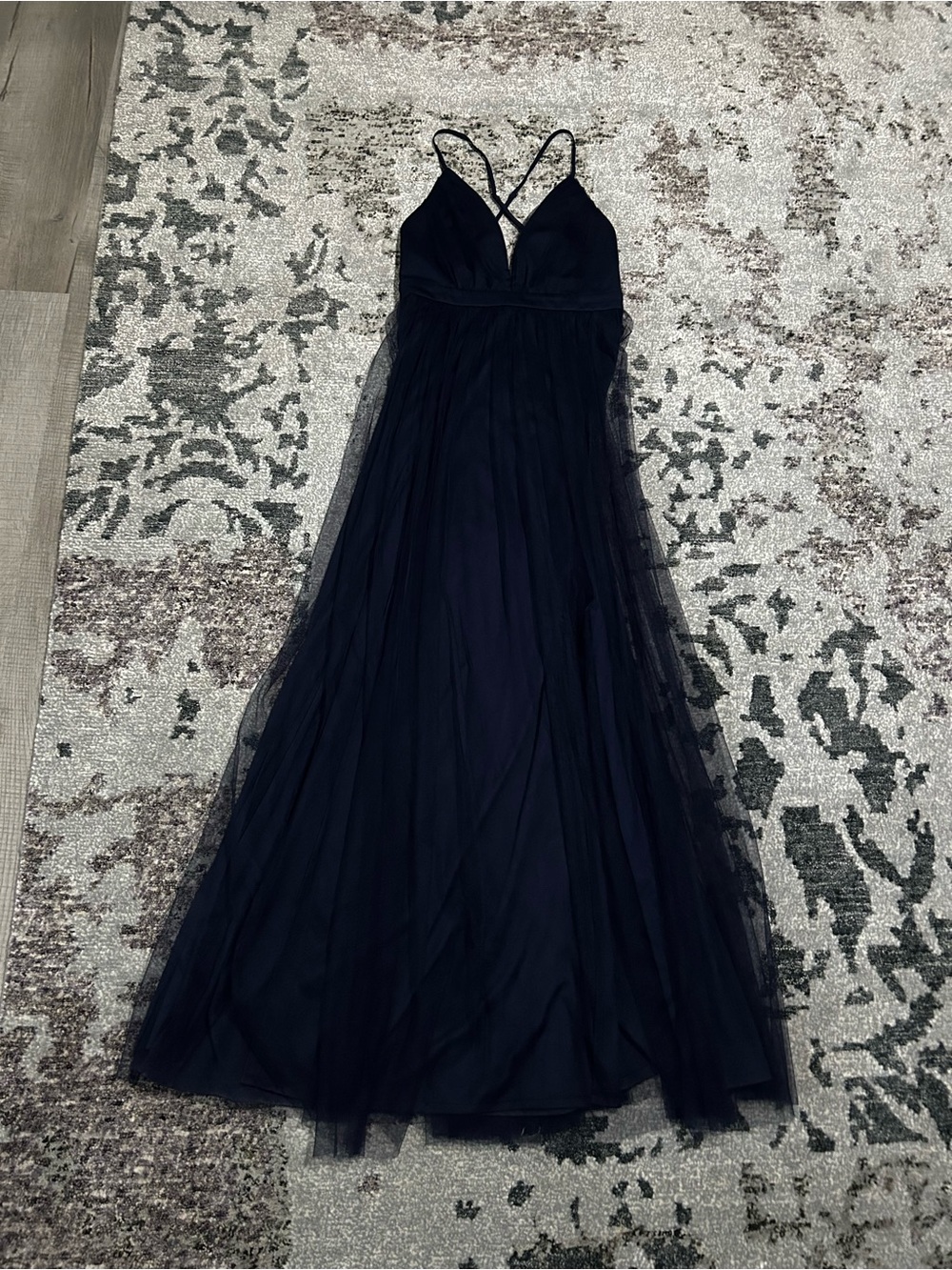 Lulus Navy Spaghetti Strap Dress with V-Neck
